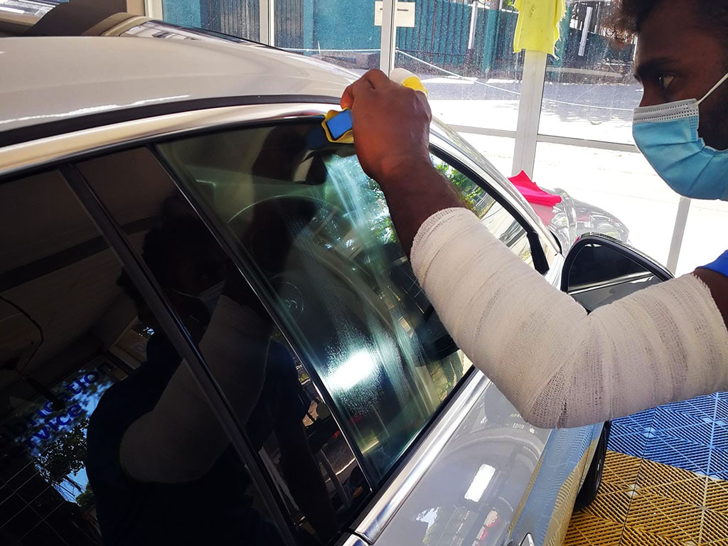 SENSHA Window Coating being applied to a window